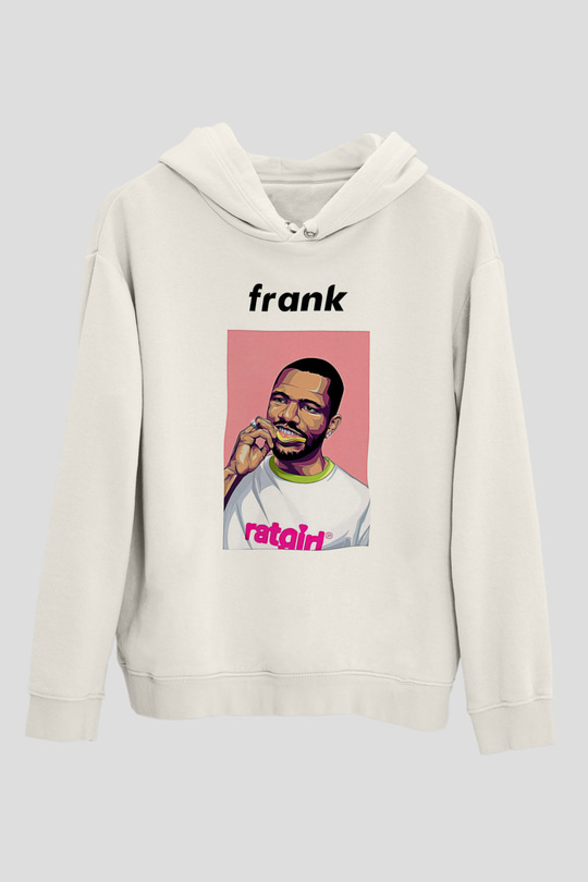 Frank Ocean Baskılı Beyaz Unisex Kapüşonlu Sweatshirt