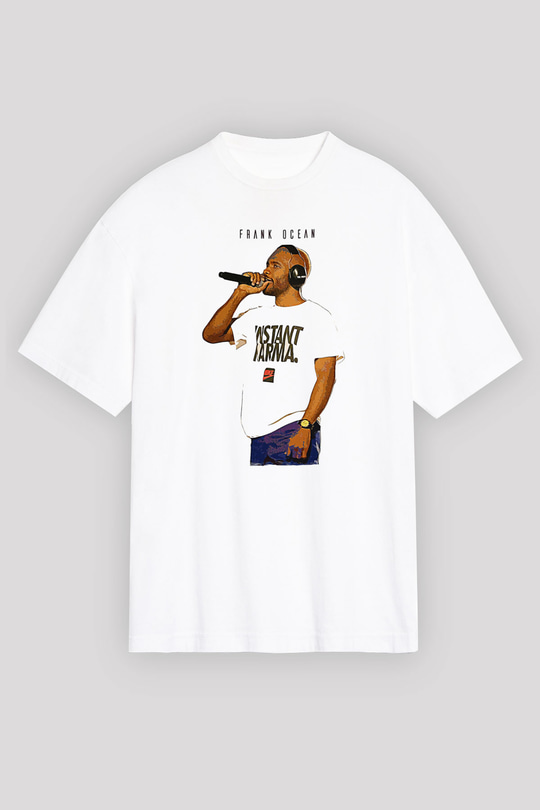 Frank Ocean Baskılı Beyaz Unisex Oversize Tişört - Tshirt
