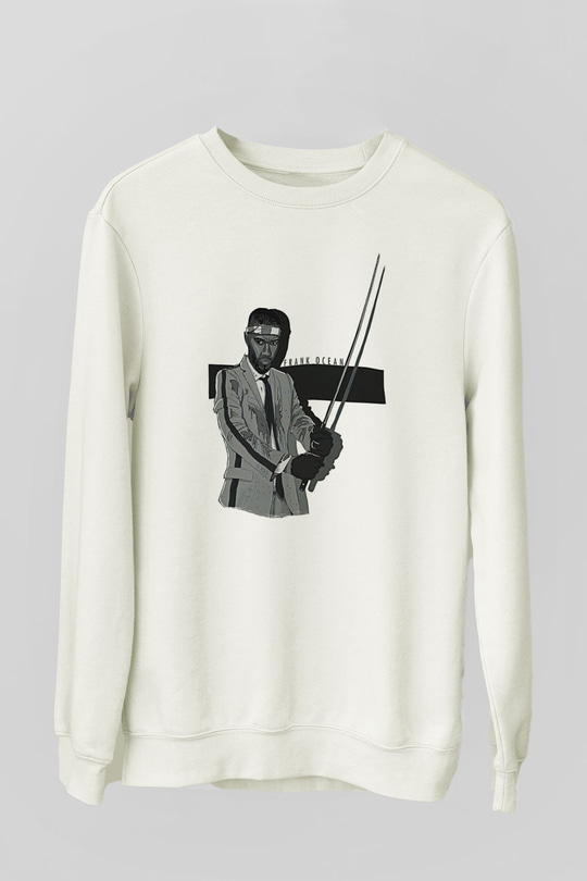 Frank Ocean Baskılı Beyaz Unisex Sweatshirt