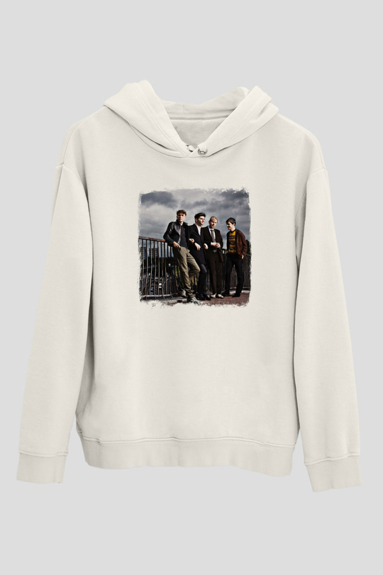 Franz Ferdinand Baskılı Unisex Beyaz Hoodie