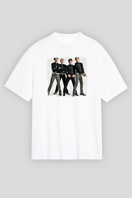 Franz Ferdinand Baskılı Unisex Beyaz Oversize Tişört