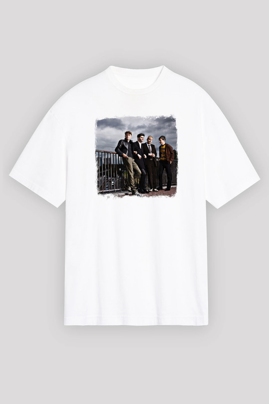 Franz Ferdinand Baskılı Unisex Beyaz Oversize Tişört