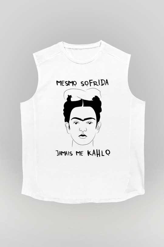 Frida Kahlo Beyaz Unisex Kolsuz Tişört