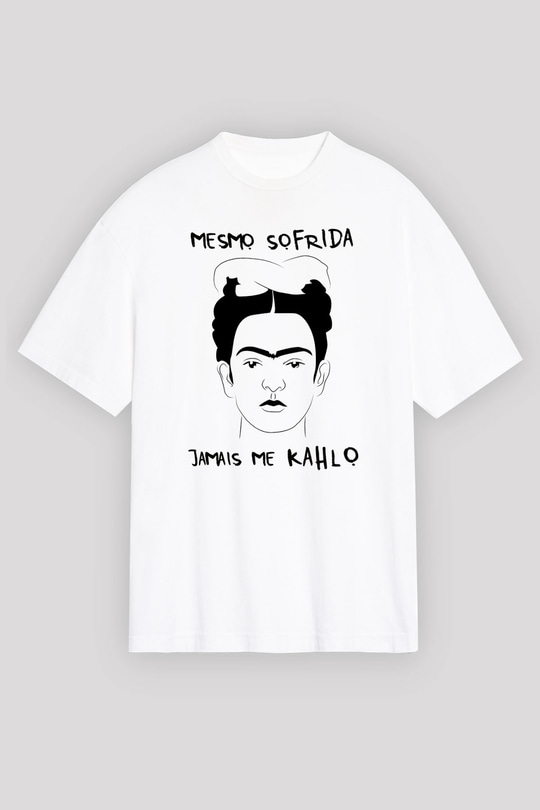Frida Kahlo Beyaz Unisex Oversize Tişört T-Shirt