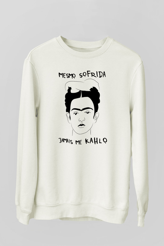Frida Kahlo Beyaz Unisex Sweatshirt