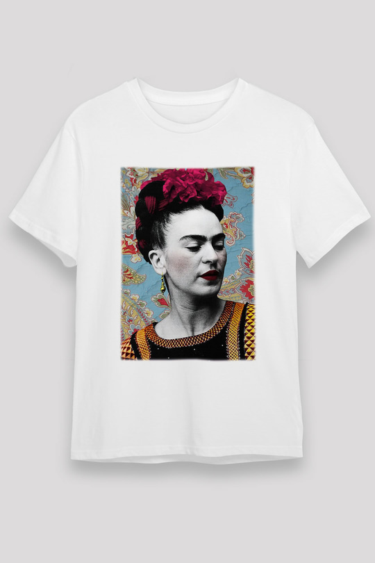 Frida Kahlo Beyaz Unisex Tişört T-Shirt - TişörtFabrikası