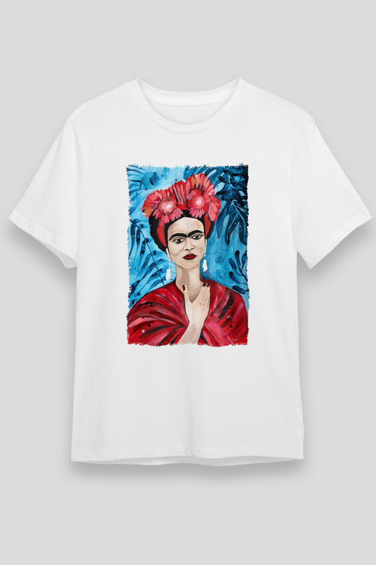 Frida Kahlo Beyaz Unisex Tişört T-Shirt - TişörtFabrikası