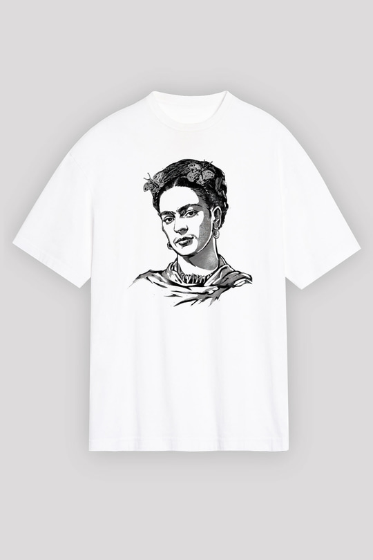 Frida Kahlo Beyaz Unisex Tişört T-Shirt - TişörtFabrikası