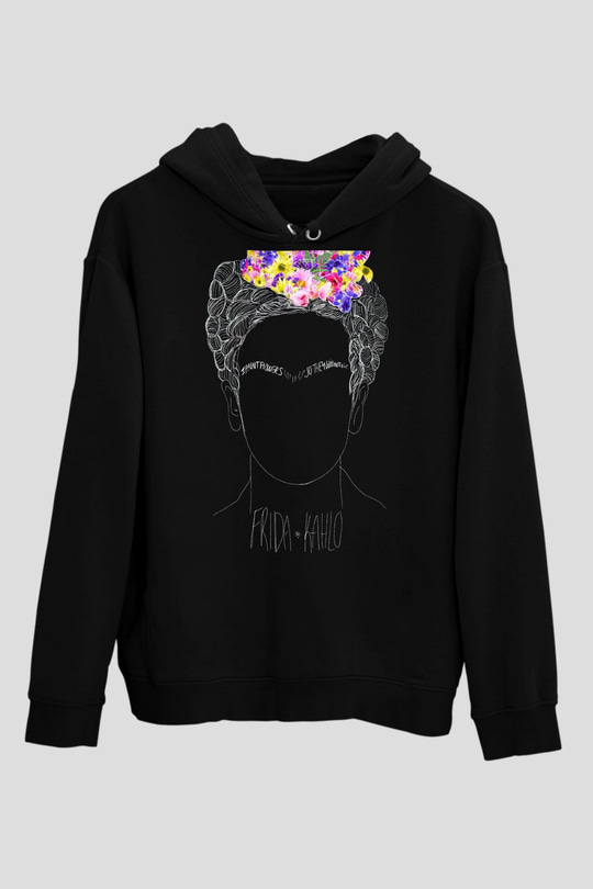Frida Kahlo Siyah Unisex Hoodie