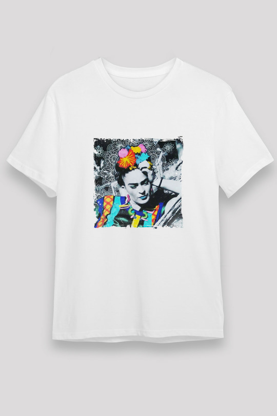 Frida Kahlo Unisex Baskılı Beyaz Tişört