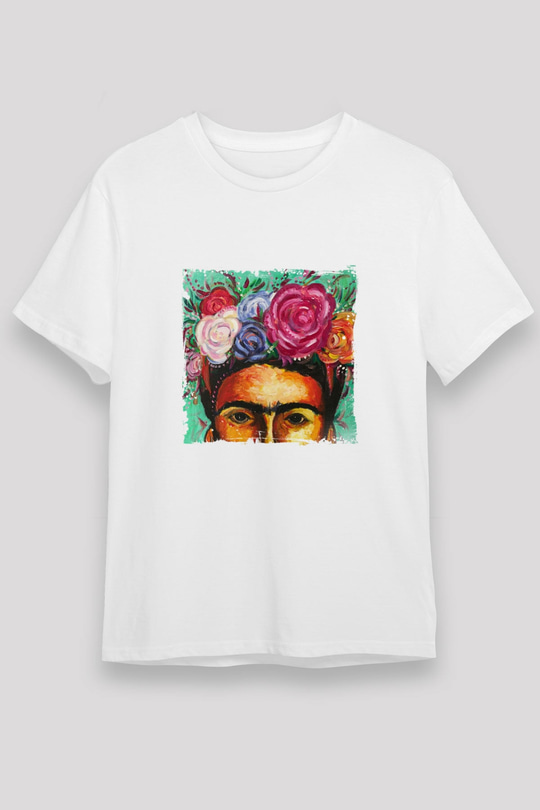 Frida Kahlo Unisex Baskılı Beyaz Tişört
