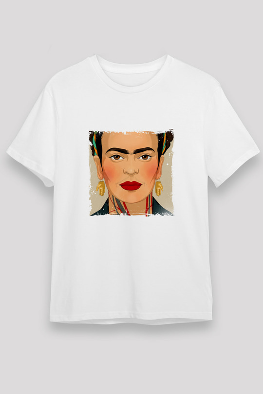 Frida Kahlo Unisex Baskılı Beyaz Tişört