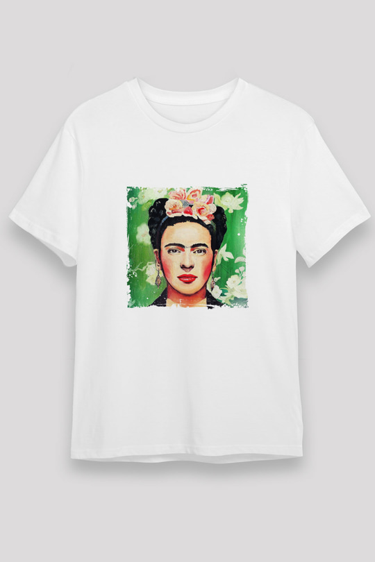 Frida Kahlo Unisex Baskılı Beyaz Tişört