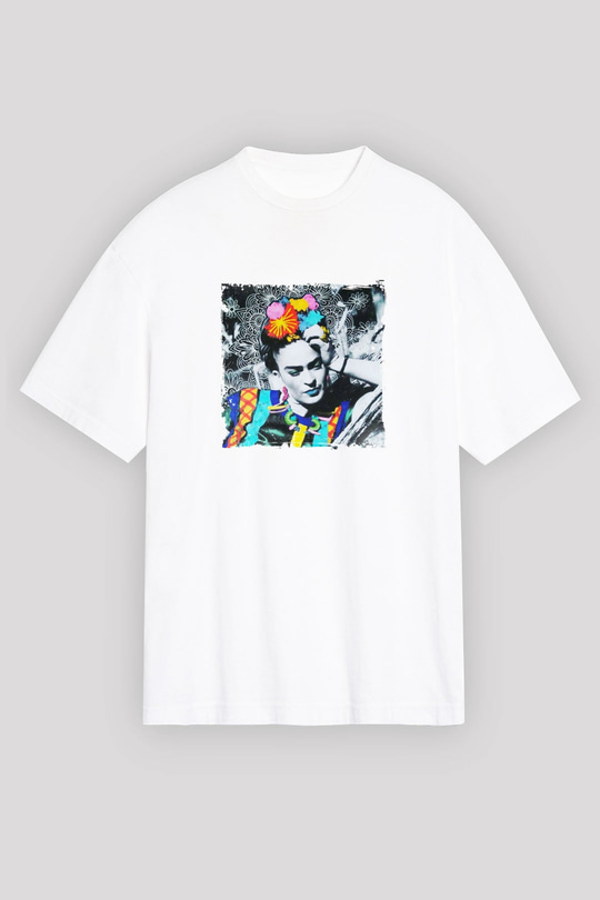 Frida Kahlo Unisex Baskılı Beyaz Tişört