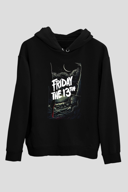 Friday the 13th 13.Cuma Siyah Unisex Kapüşonlu Sweatshirt