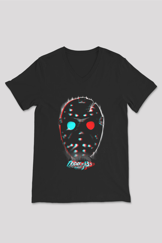 Friday the 13th 13.Cuma Siyah Unisex V Yaka Tişört