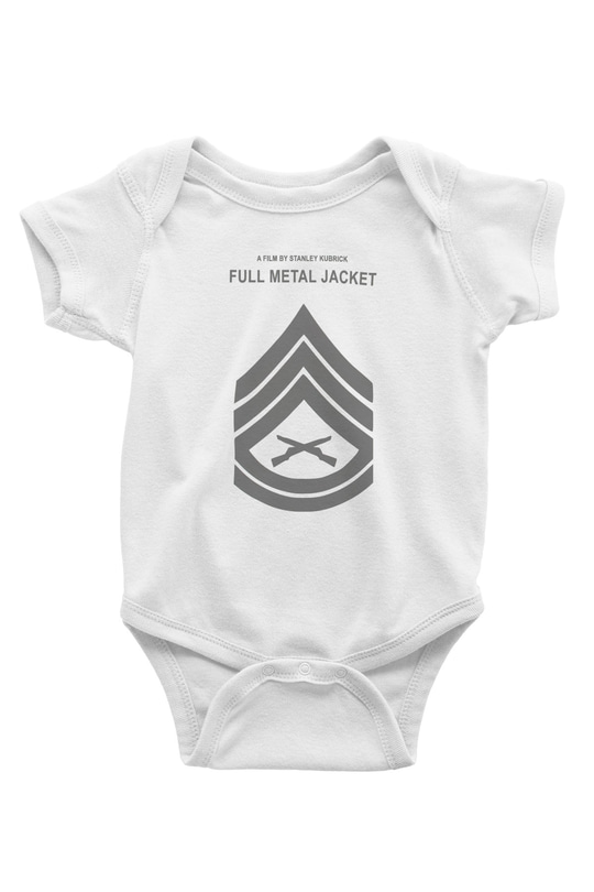 Full Metal Jacket Baskılı Beyaz Unisex Bebek Body - Zıbın