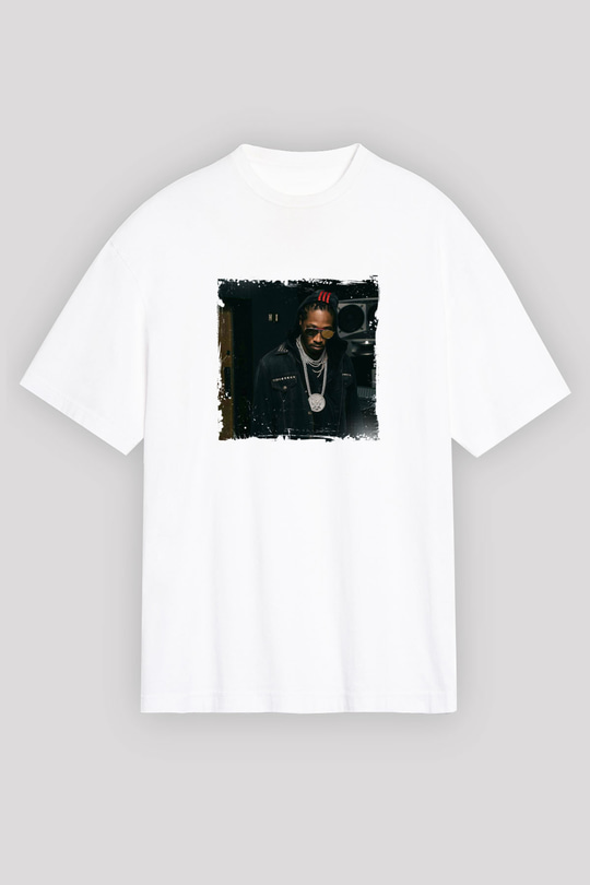 Future Baskılı Unisex Beyaz Tişört