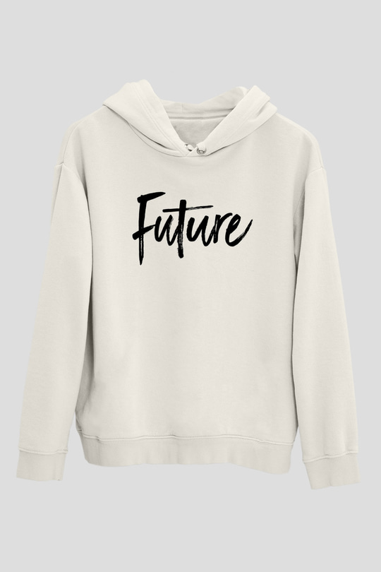 Future Beyaz Unisex Kapüşonlu Sweatshirt