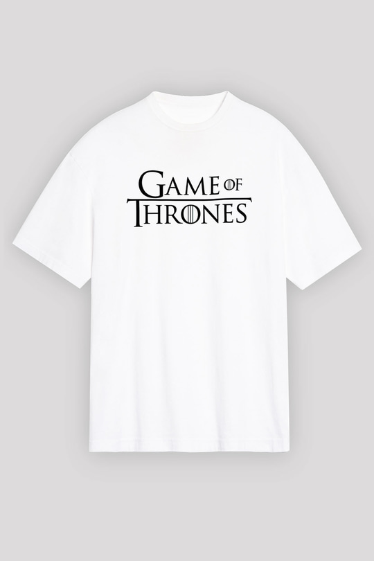 Game of Thrones Beyaz Unisex Oversize Tişört T-Shirt