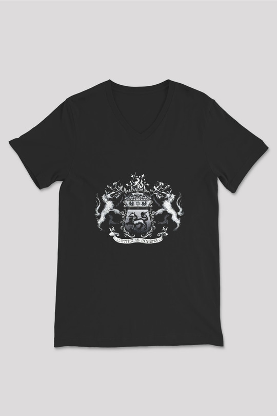 Game of Thrones Siyah Unisex V Yaka Tişört T-Shirt