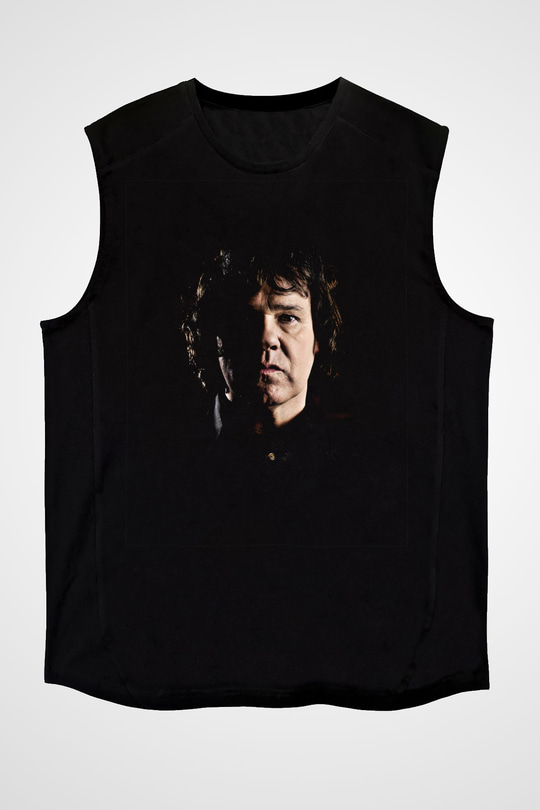 Gary Moore Baskılı Unisex Siyah Kolsuz Tişört