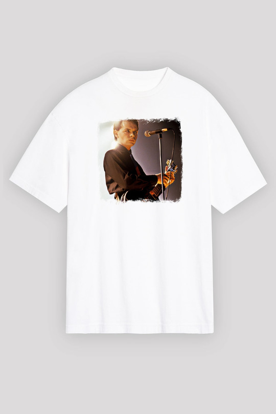 Gary Numan Baskılı Unisex Beyaz Oversize Tişört