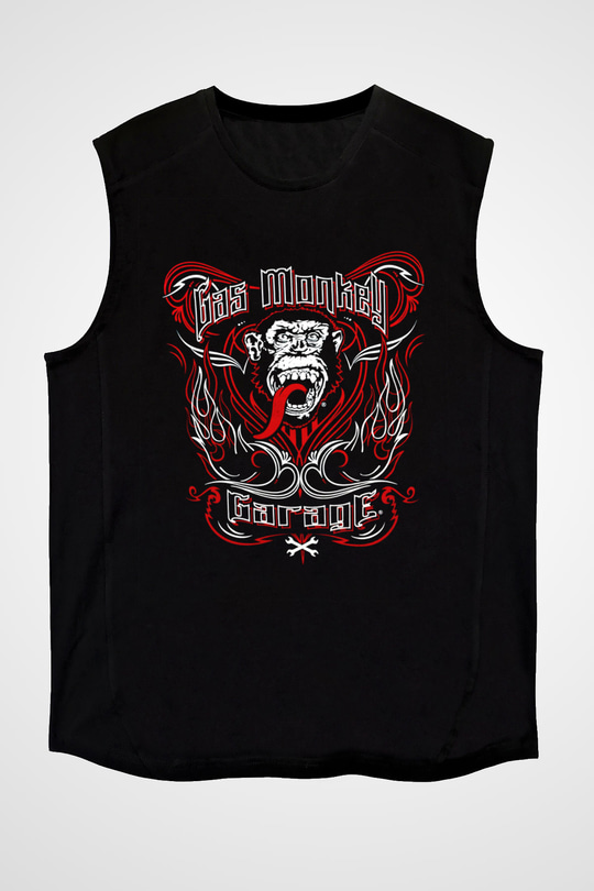 Gas Monkey Garage Siyah Unisex Kolsuz Tişört