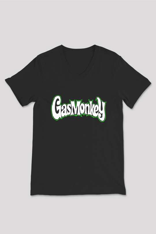 Gas Monkey Garage Siyah Unisex V Yaka Tişört T-Shirt