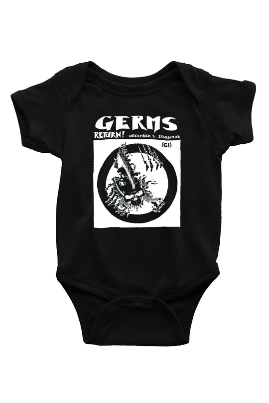 Germs Baskılı Siyah Bebek Body - Zıbın