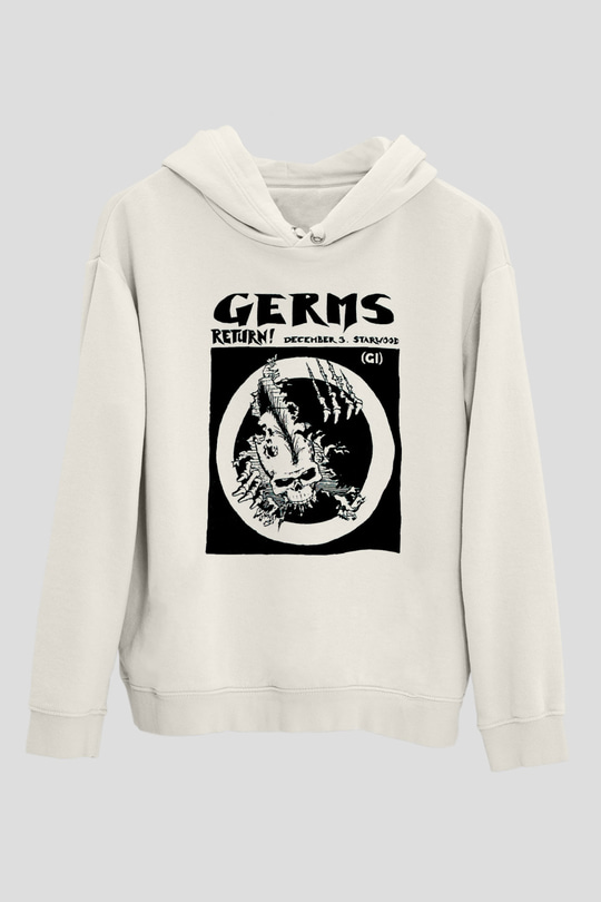 Germs Beyaz Unisex Kapşonlu Sweatshirt