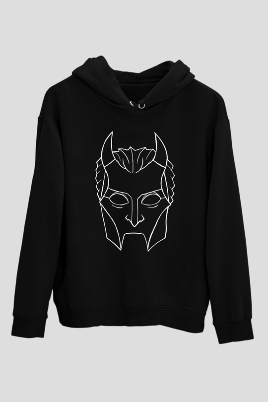 Ghost Siyah Unisex Kapüşonlu Sweatshirt