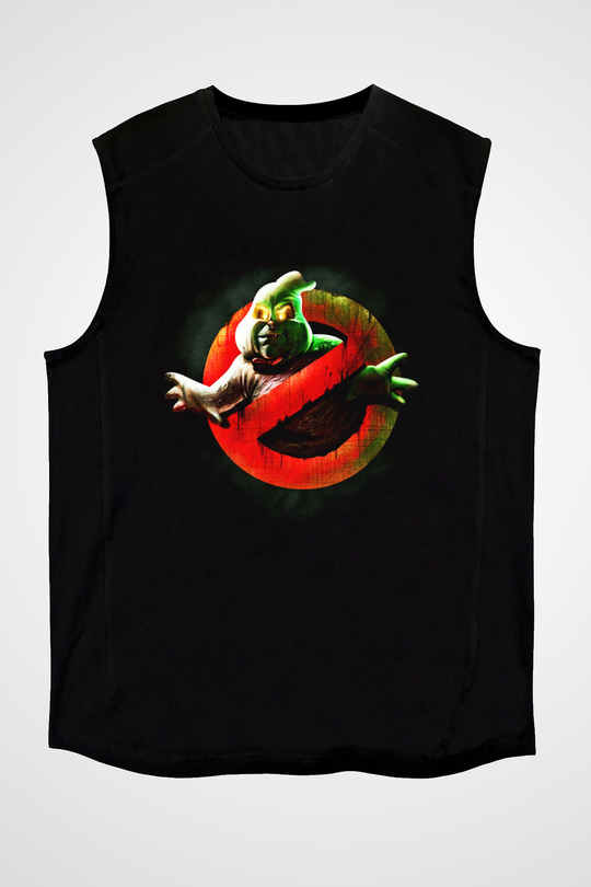Ghostbusters Hayalet Avcıları Siyah Unisex Kolsuz Tişört