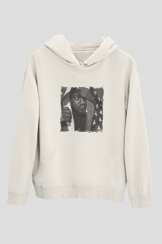 Ghostface Killah Baskılı Unisex Beyaz Kapüşonlu Sweatshirt