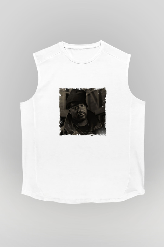 Ghostface Killah Baskılı Unisex Beyaz Kolsuz Tişört