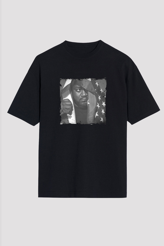 Ghostface Killah Baskılı Unisex Oversize Siyah Tişört