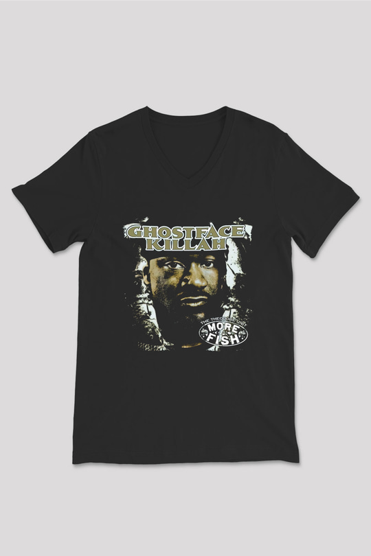 Ghostface Killah Siyah Unisex V Yaka Tişört