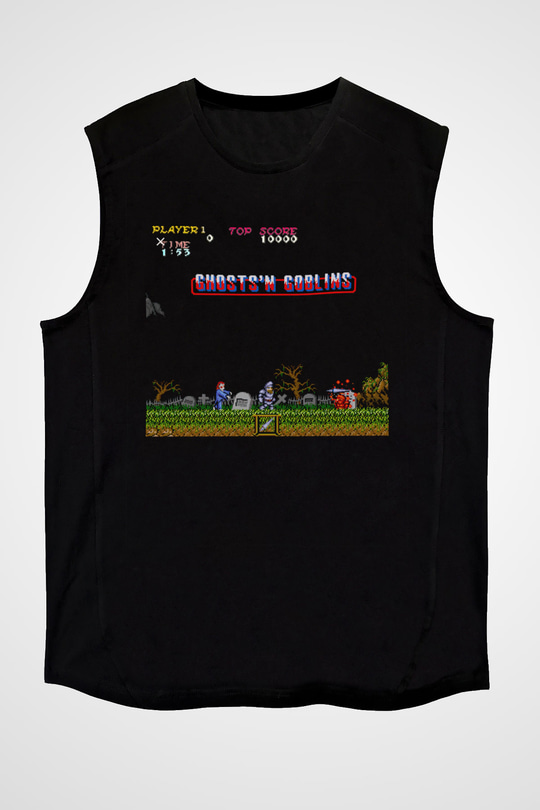 Ghosts 'n Goblins Siyah Unisex Kolsuz Tişört