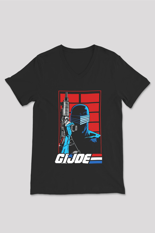 GI JOE Siyah Unisex  V Yaka Tişört