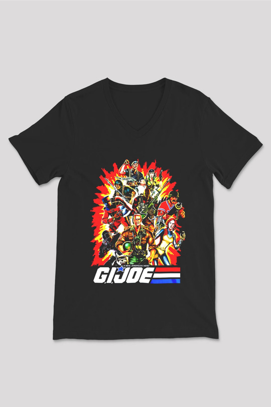 GI JOE Siyah Unisex  V Yaka Tişört