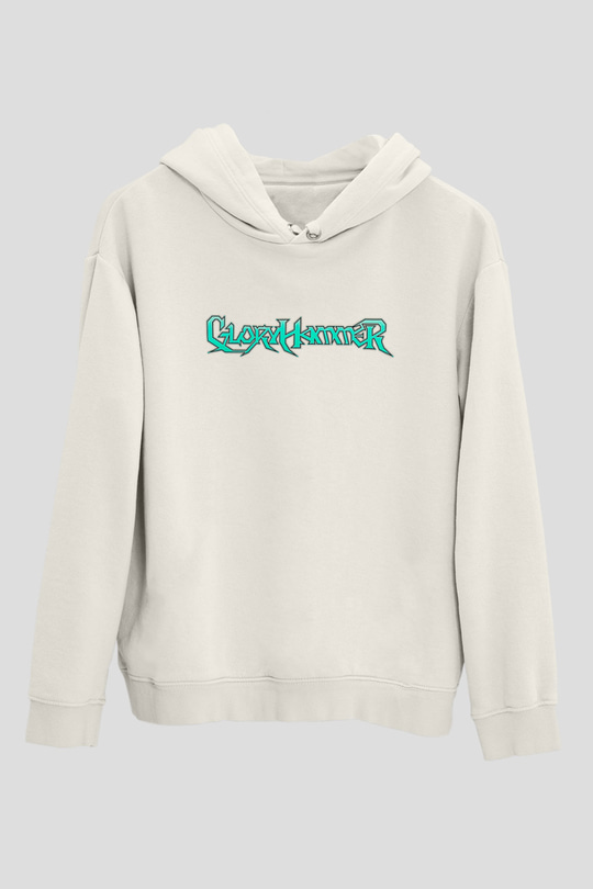 Gloryhammer Baskılı Beyaz Unisex Kapüşonlu Sweatshirt