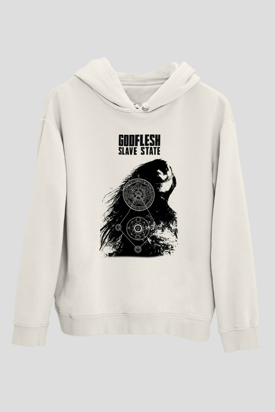 Godflesh Beyaz Unisex Kapşonlu Sweatshirt
