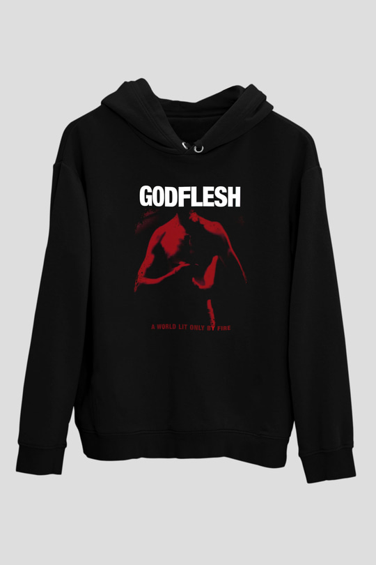Godflesh Siyah Unisex Kapüşonlu Sweatshirt