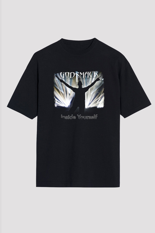 Godsmack Baskılı Unisex Siyah Oversize Tişört