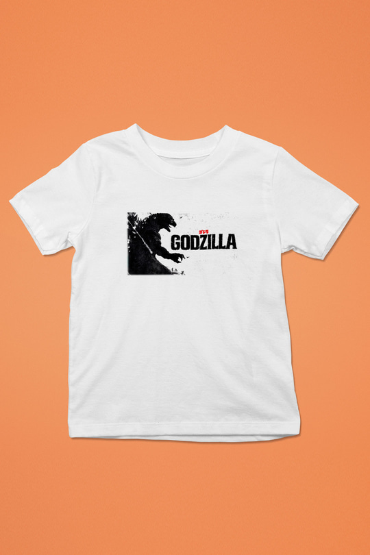 Godzilla Baskılı Beyaz Unisex Çocuk Tişört