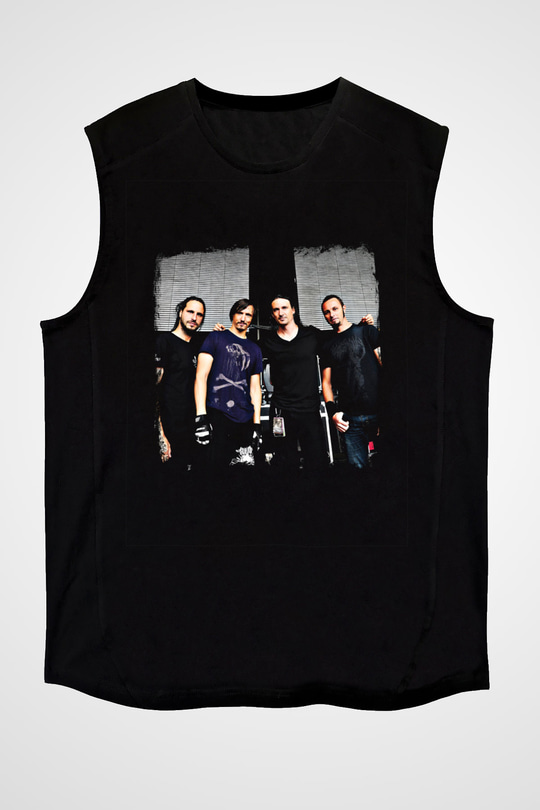 Gojira Baskılı Unisex Siyah Kolsuz Tişört