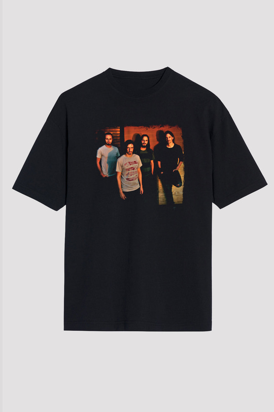 Gojira Baskılı Unisex Siyah Oversize Tişört