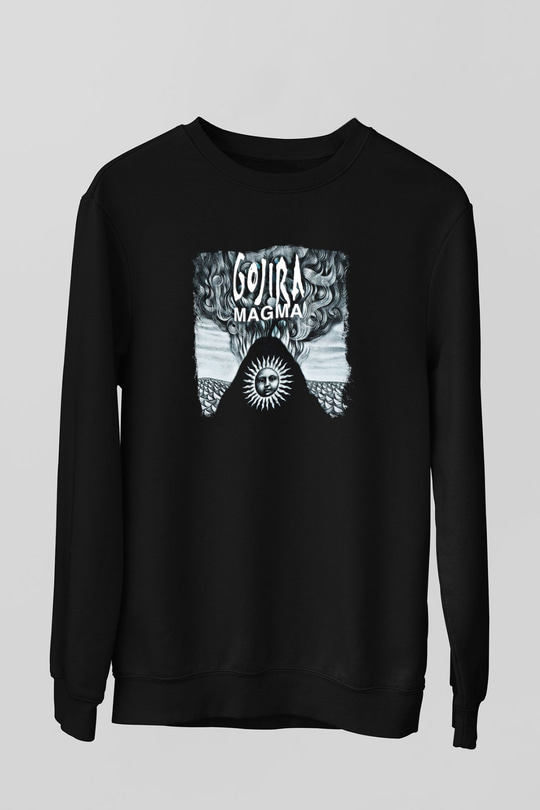 Gojira Baskılı Unisex Siyah Sweatshirt
