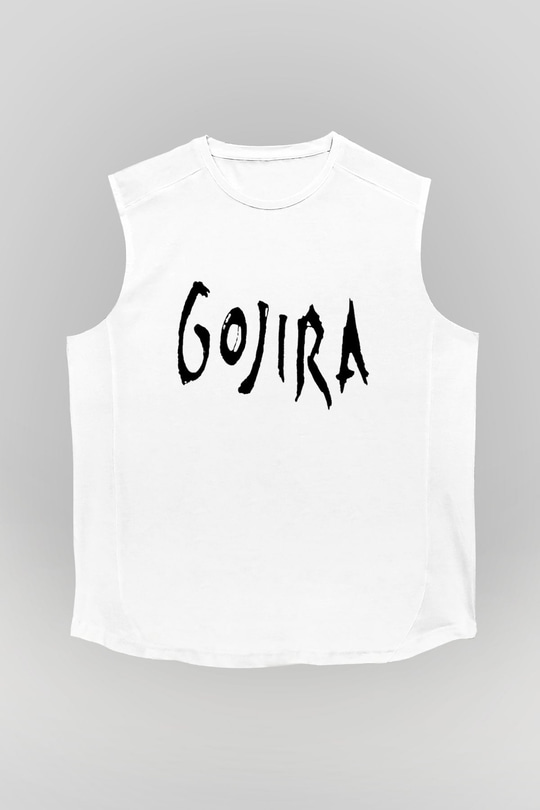 Gojira Beyaz Unisex Kolsuz Tişört
