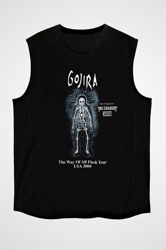 Gojira Siyah Unisex Kolsuz Tişört